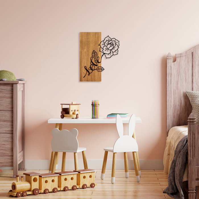 Wallity Rose Love - 370 Escultura de pared en Nogal y Negro Wallity Rose Love - 370 Escultura de pared en Nogal y Negro